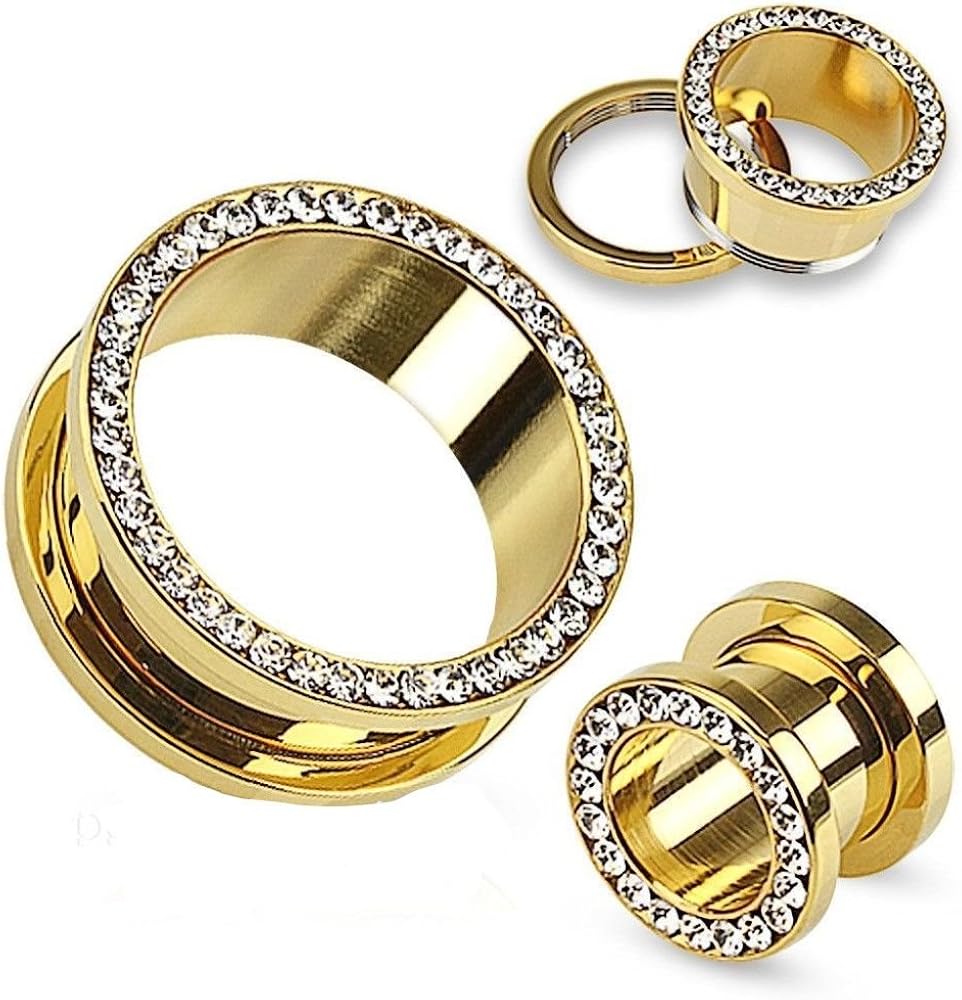 Rhinestone-lined 9/16" Plugs