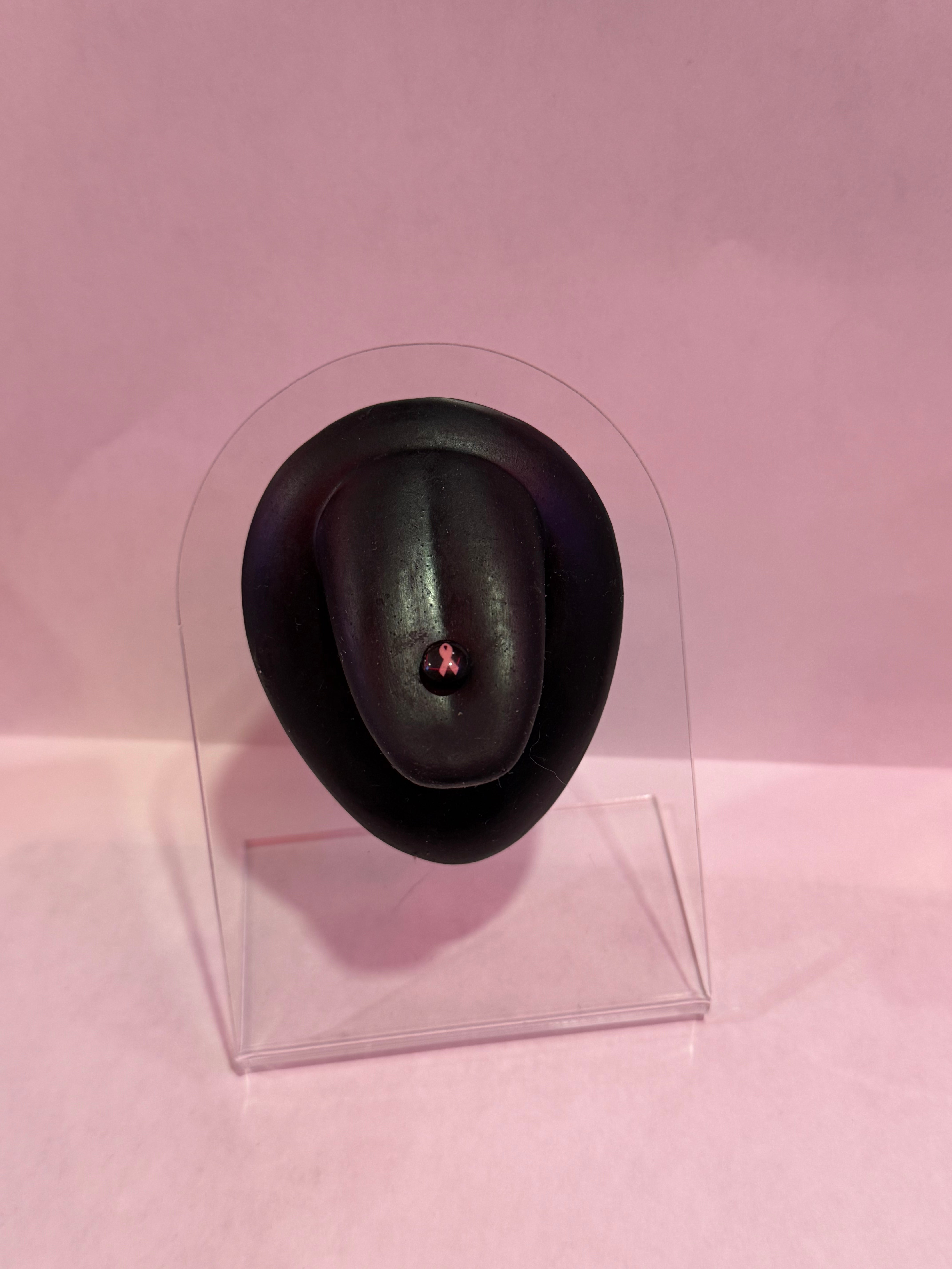 Breast Cancer Ribbon Tongue Piercing