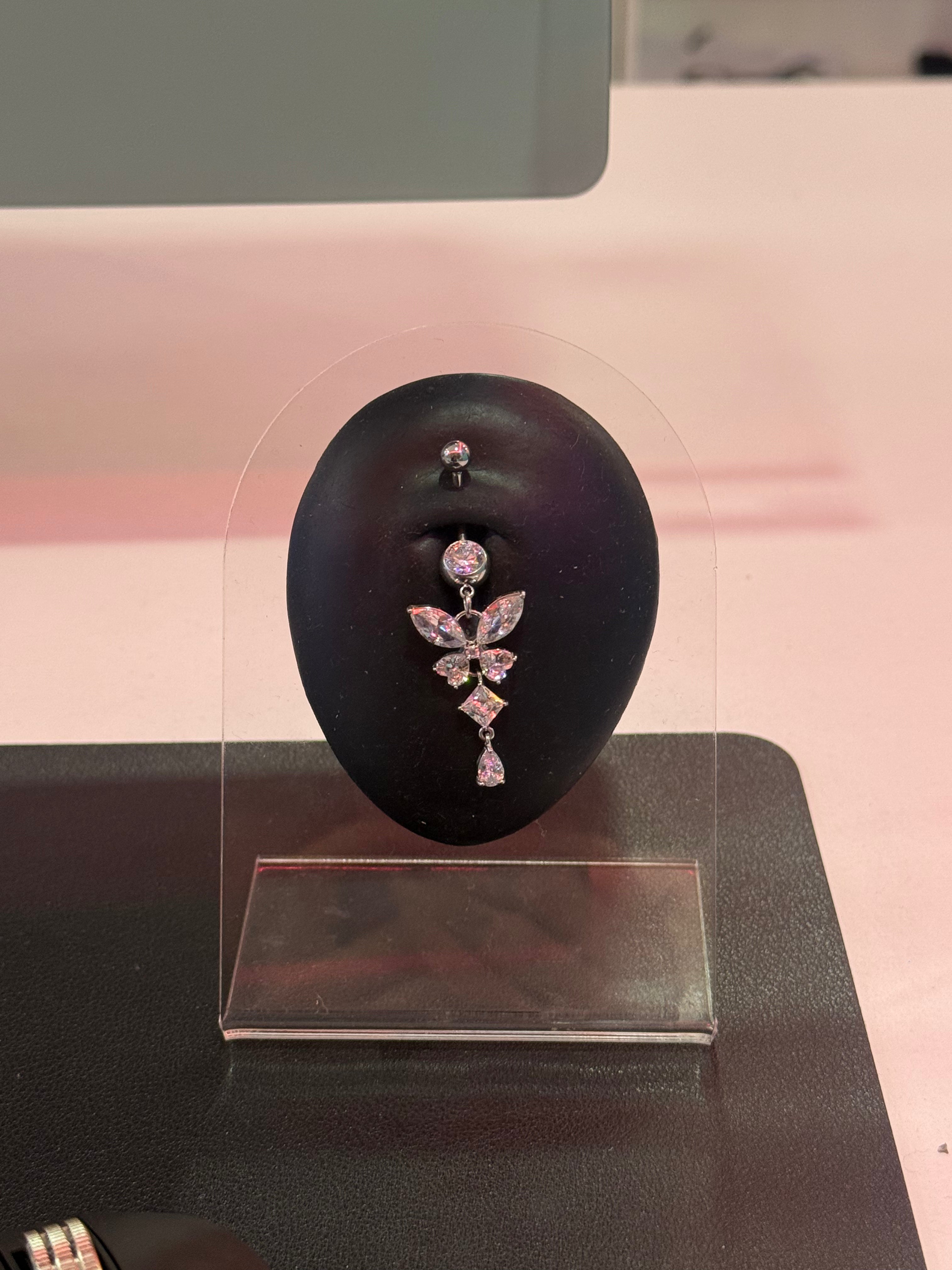 Butterfly Gem Dangle Belly Piercing