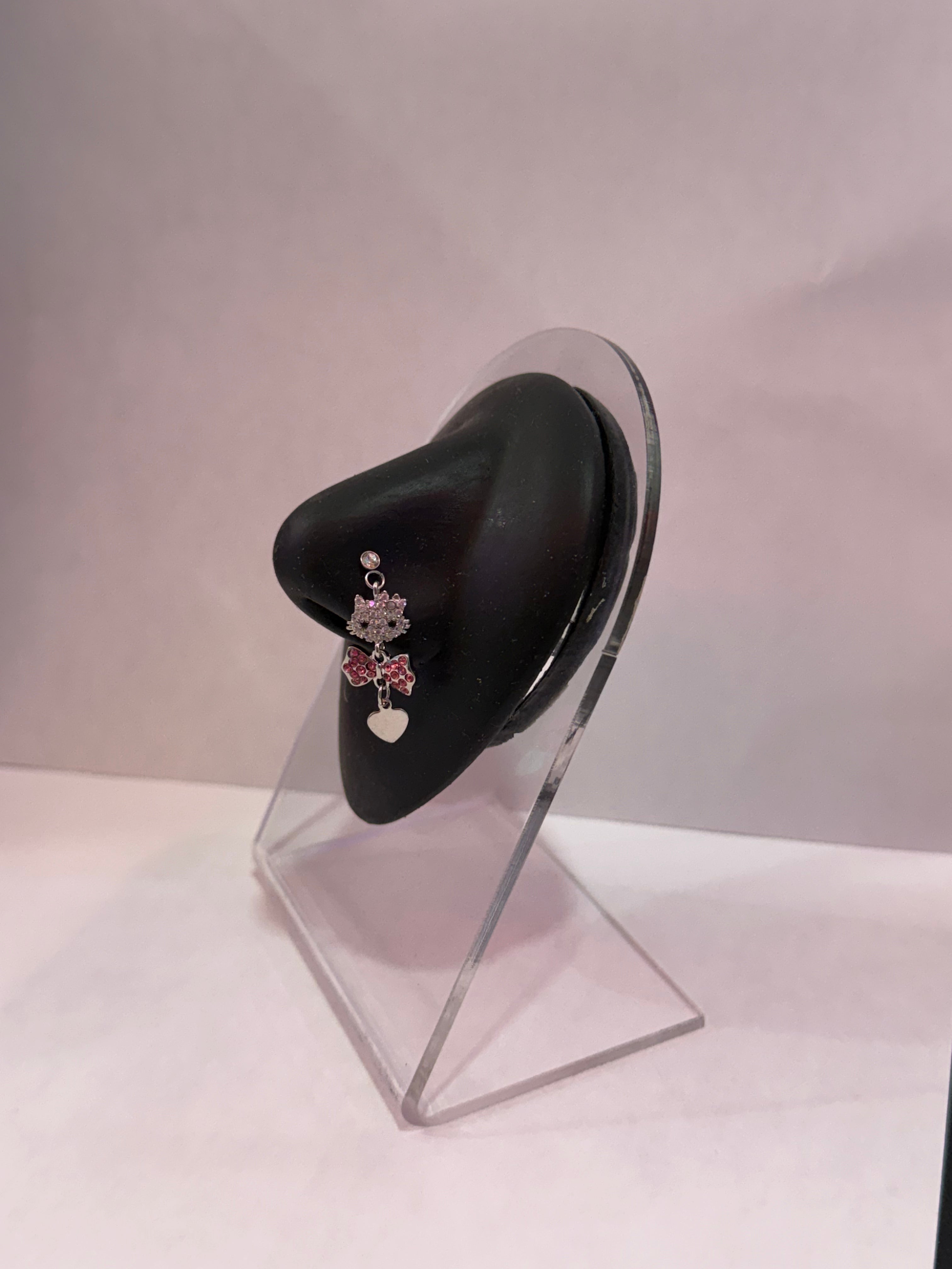 Bow & Heart Kitty Nose Piercing