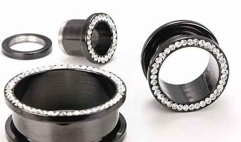 Rhinestone lined 1/2" Plugs