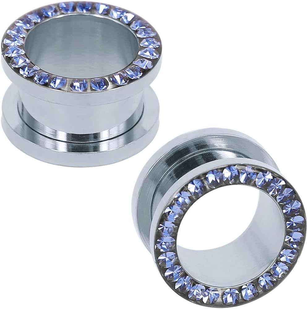 Rhinestone-lined 9/16" Plugs
