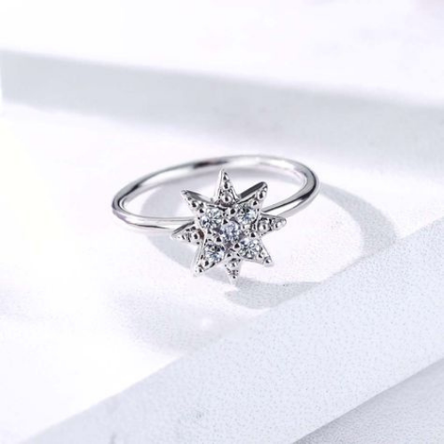 CZ Paved Starburst Bendable Nose Hoop Ring