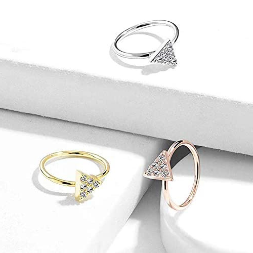 CZ Triangle Top Bendable Nose Hoop Ring