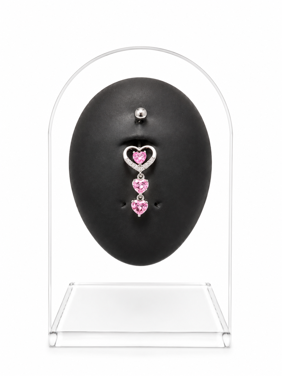 Hollow Heart Dangle Belly Piercing