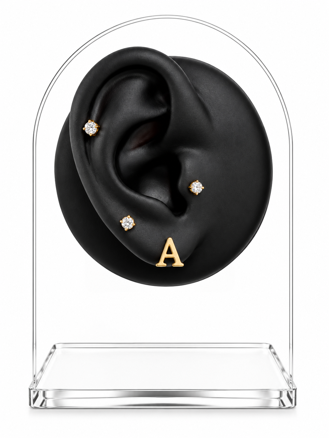 Captial Gold Initial Earrings