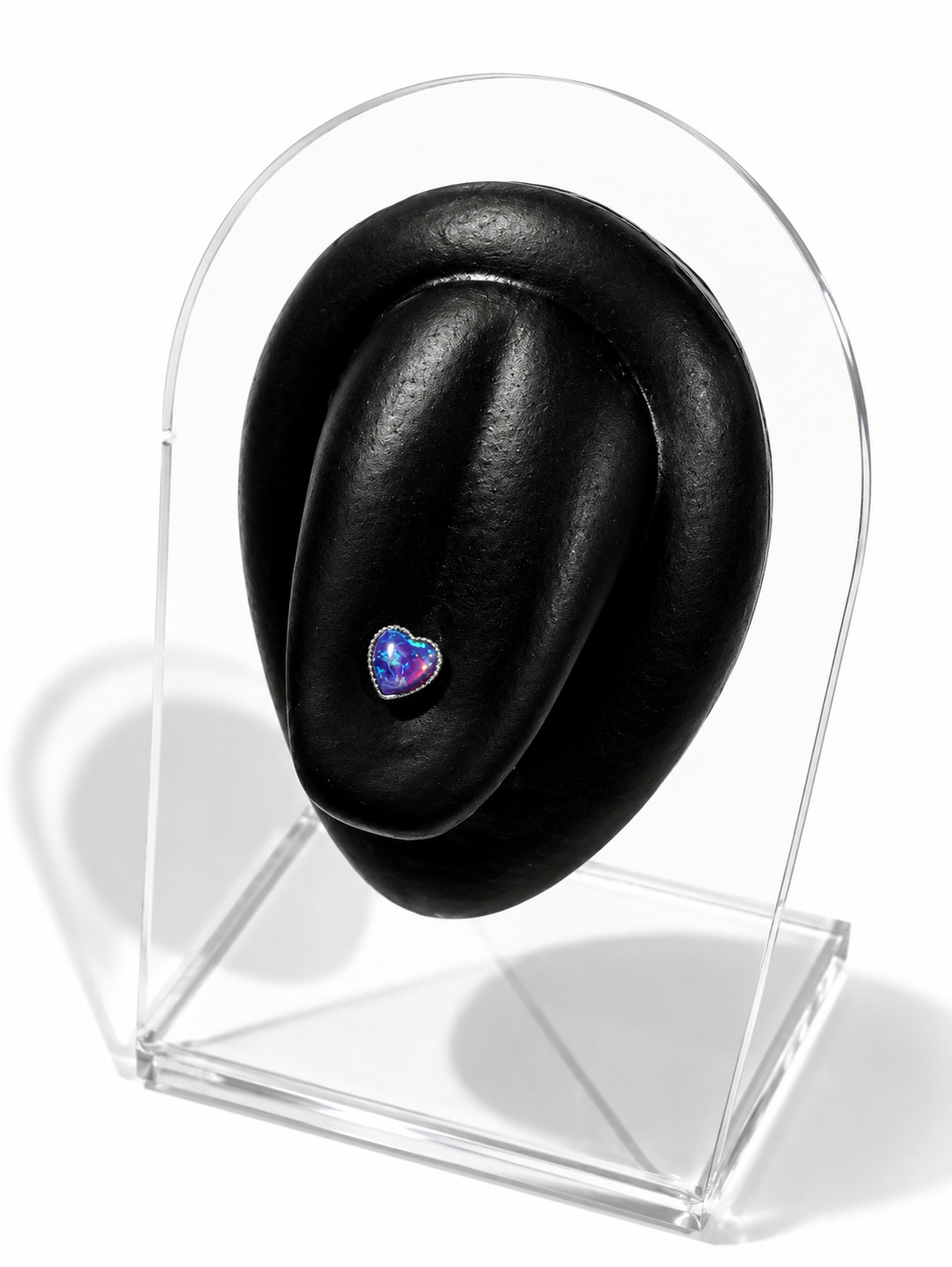 Multi-colored Heart Tongue Piercing