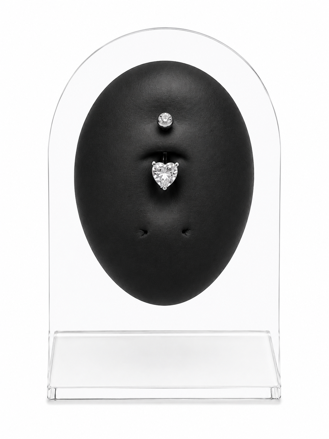 Silver Heart Cluster Belly Piercing