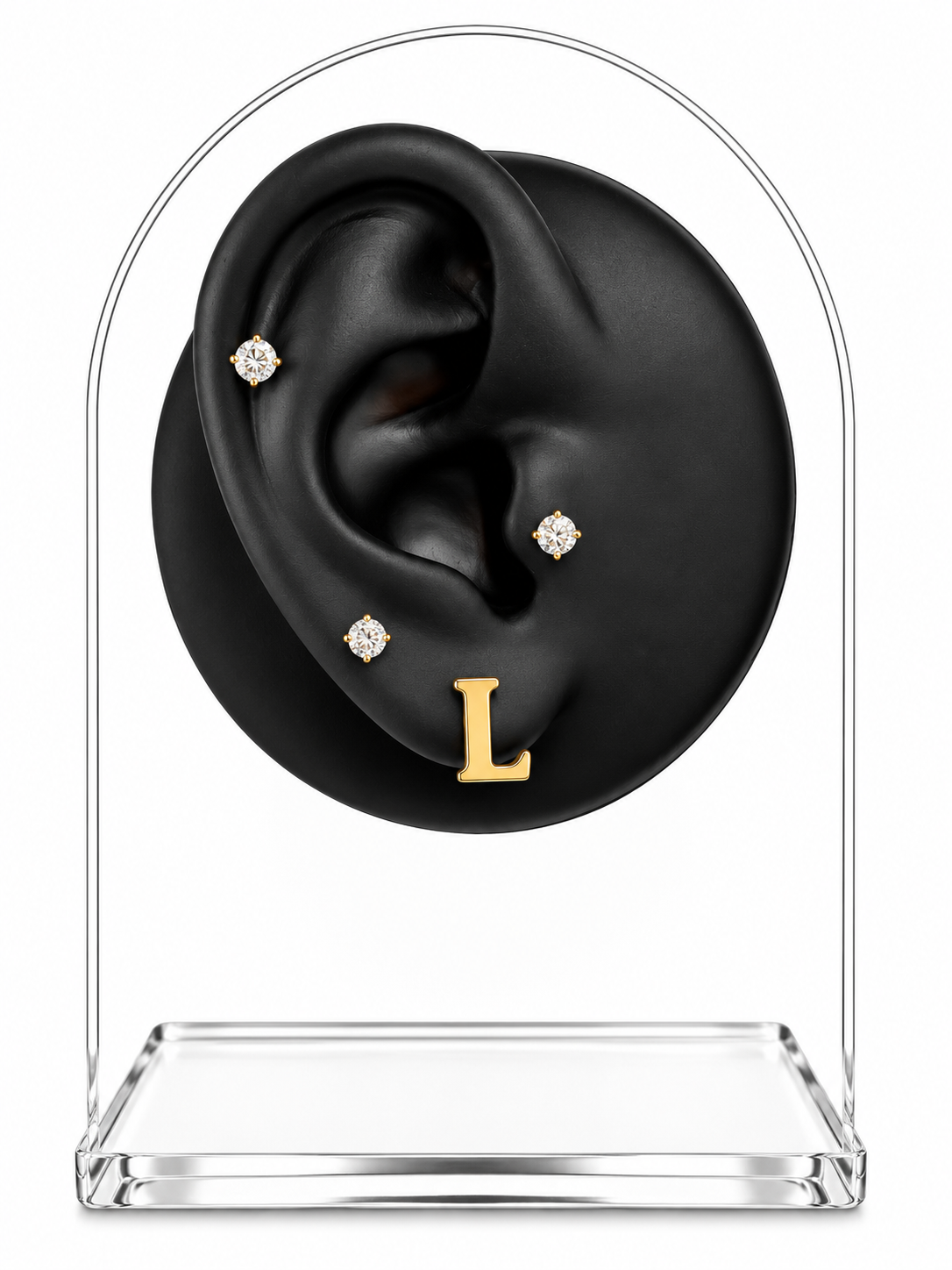 Captial Gold Initial Earrings