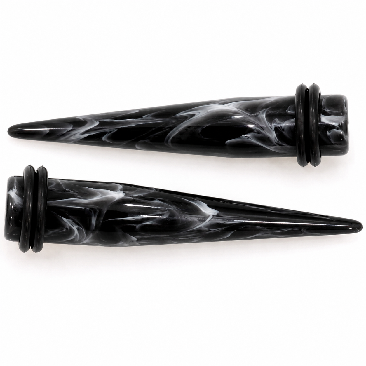 Swirly-Black Tapers 7/16"