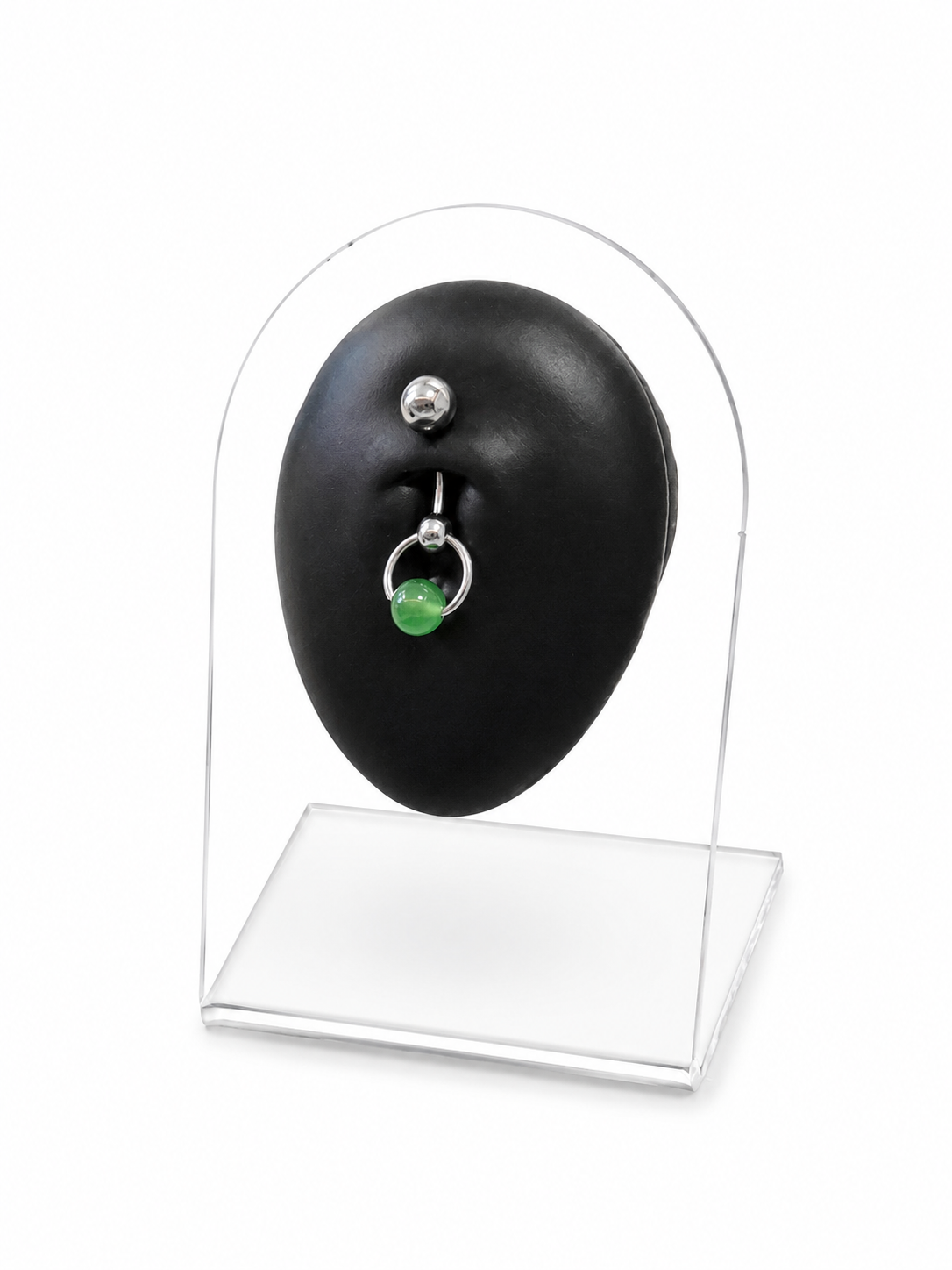 Green Hoop Dangle Belly Piercing