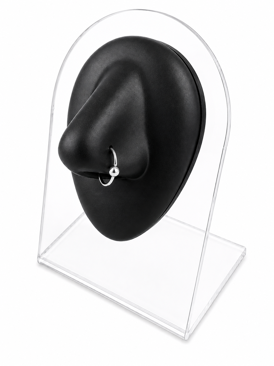 Silver Nose-Ball Hoops