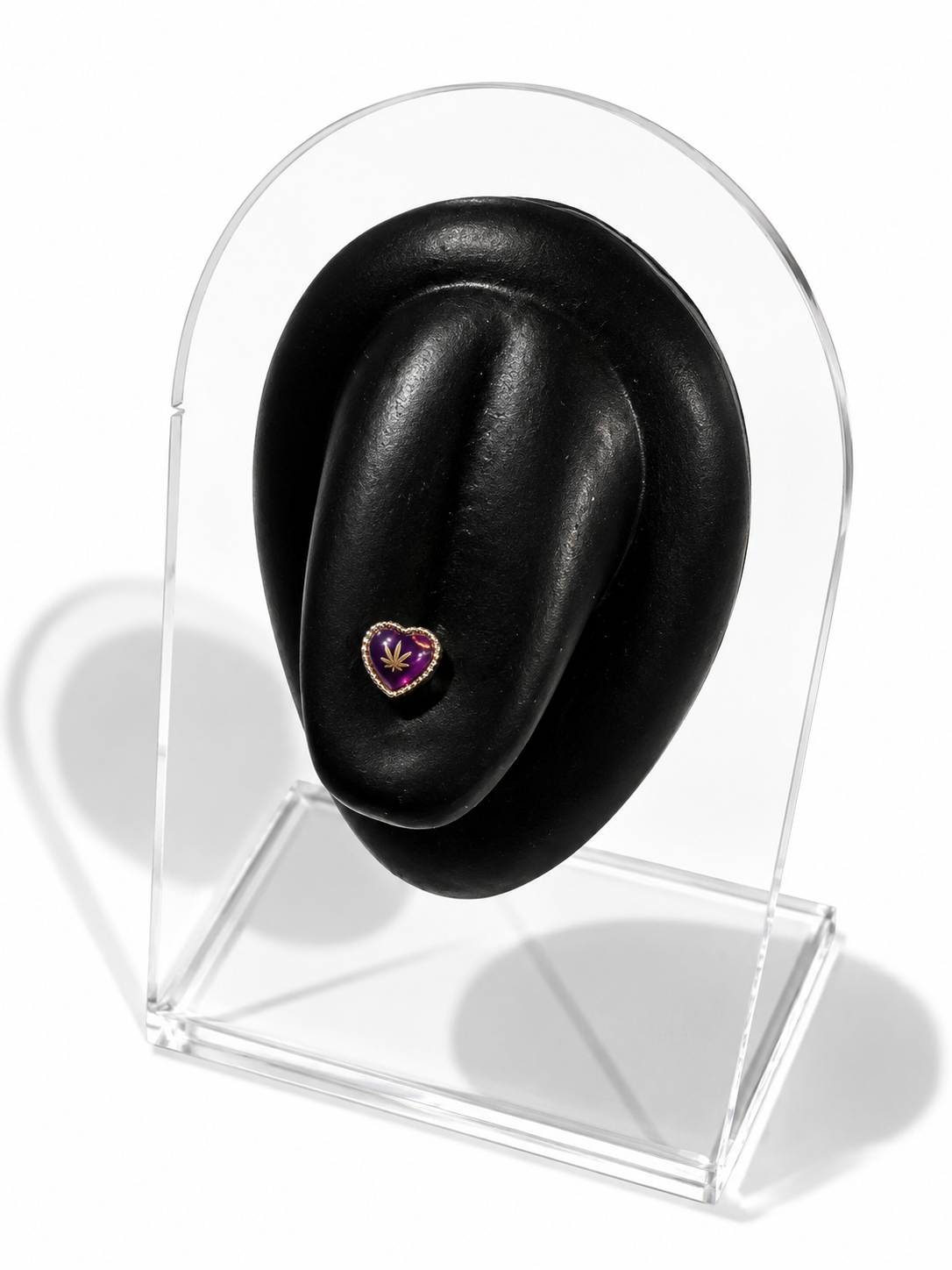 Multi-colored Heart Tongue Piercing