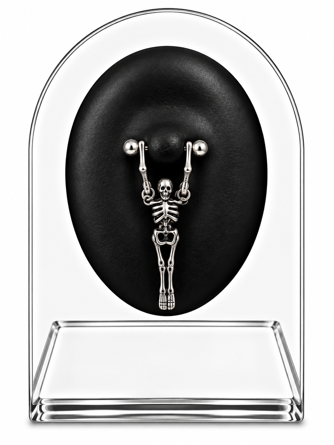 Spooky Skeleton Nipple Piercing