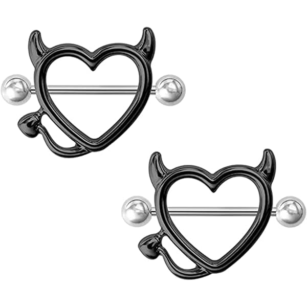 Devil Horn Nipple Piercings
