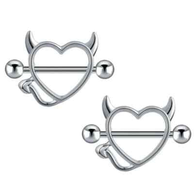 Devil Horn Nipple Piercings