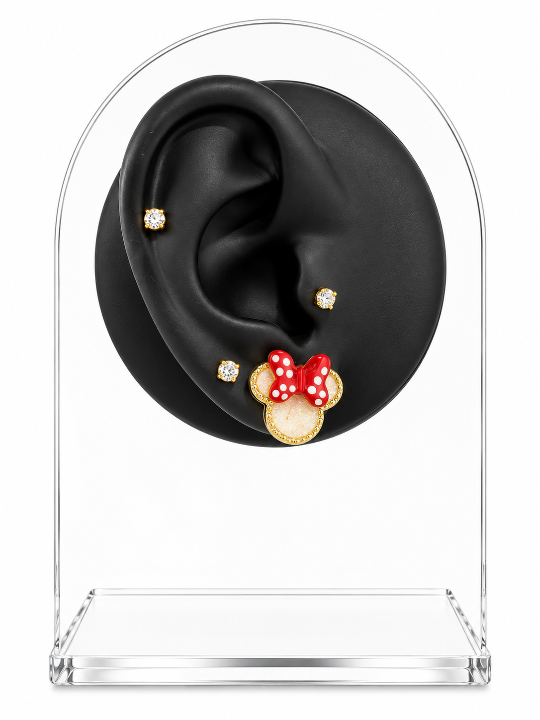 Gold Bow Mouse Earrings
