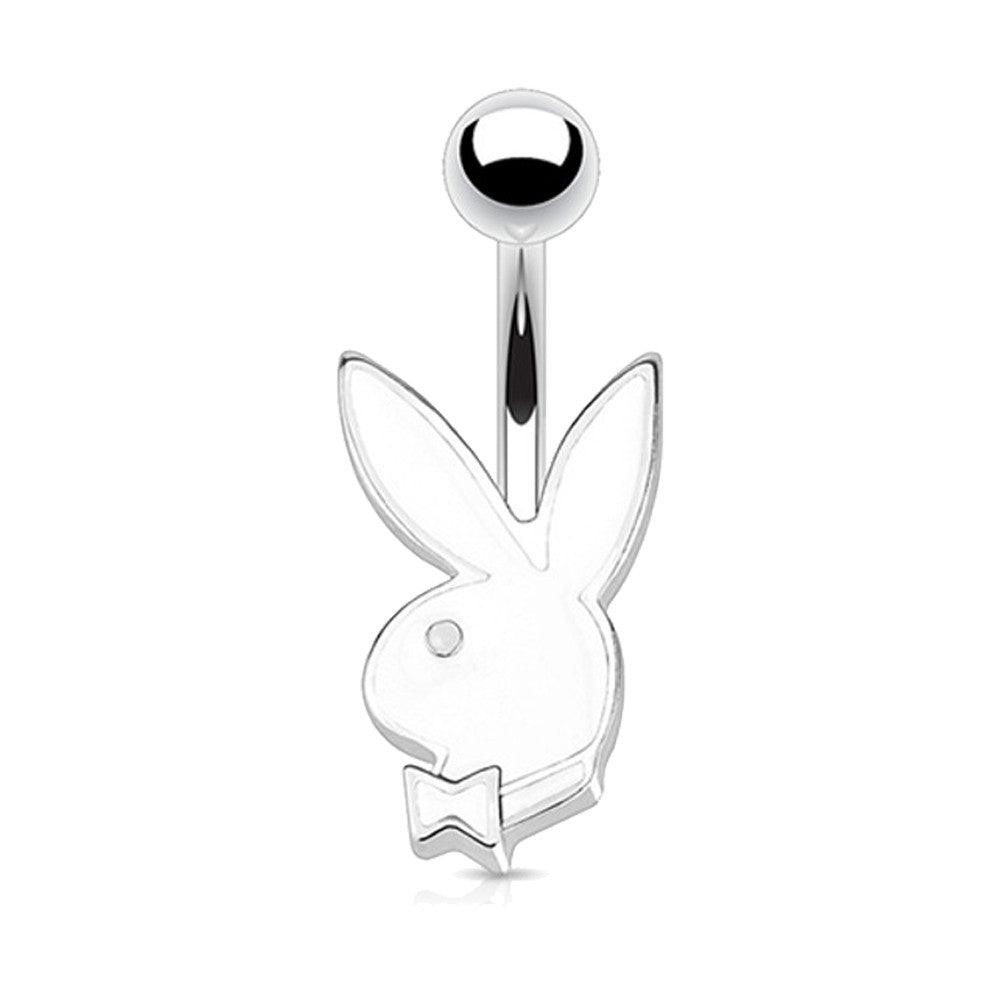 White Bunny Belly Piercing