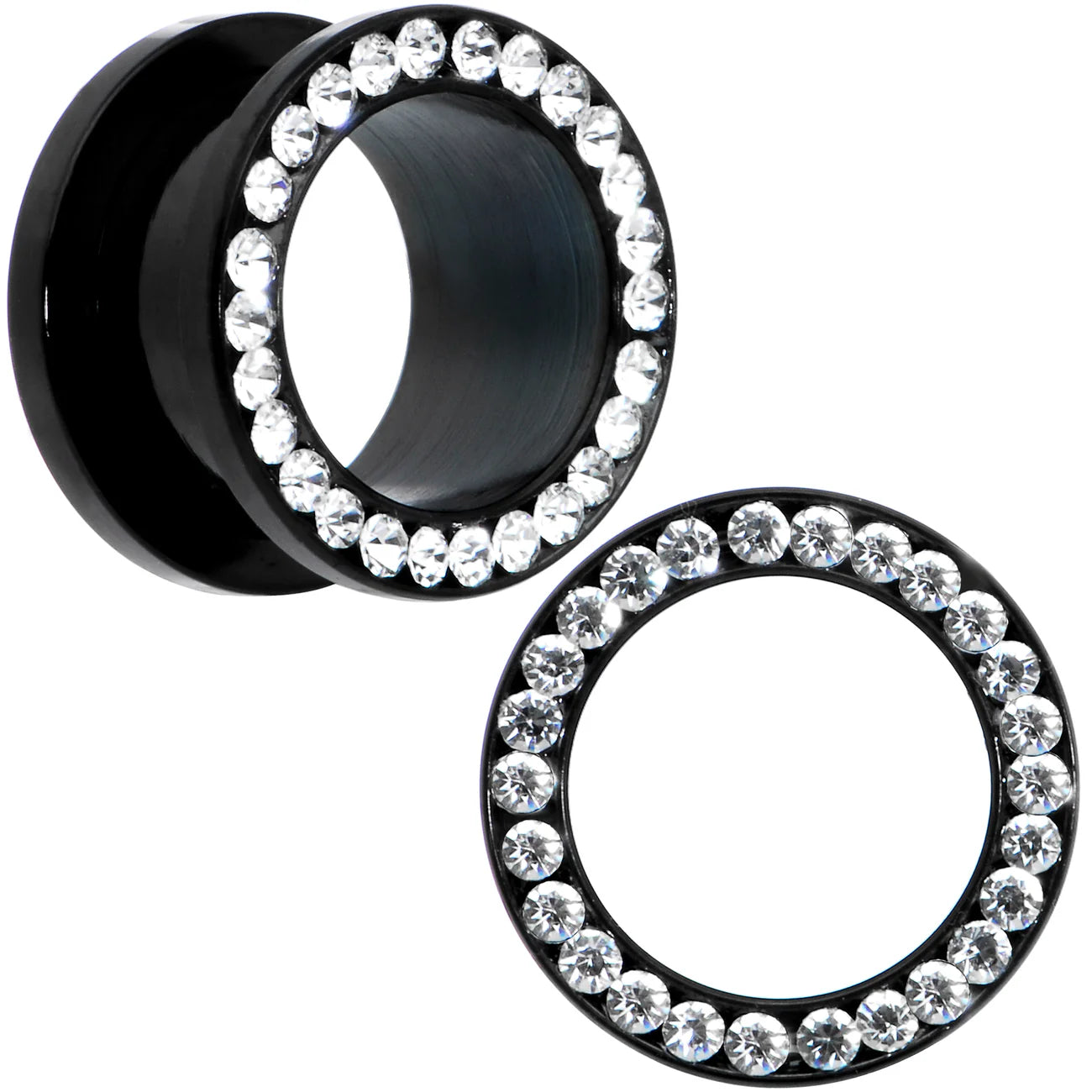11mm Rhinestone-lined Plugs