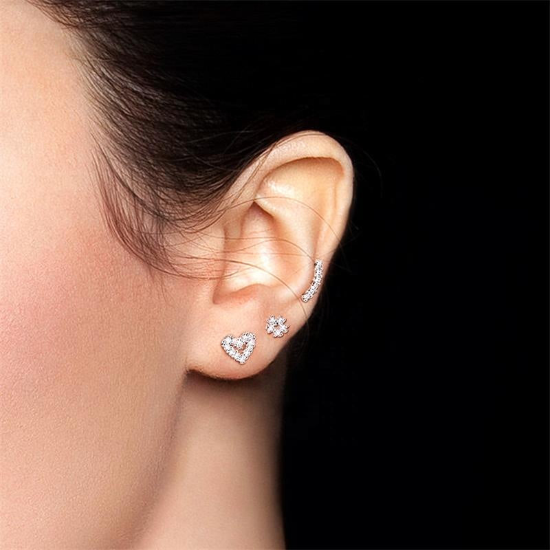 Triple Oval CZ Gems Internally Threaded Flat Back Tragus